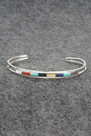 Multi-Stone & Sterling Silver Inlay Bracelet - Anson Wallace