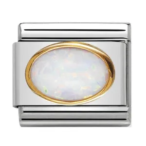 NOMINATION Link Gold with White Opal Oval