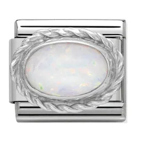 NOMINATION Link Silver and White Opal Oval