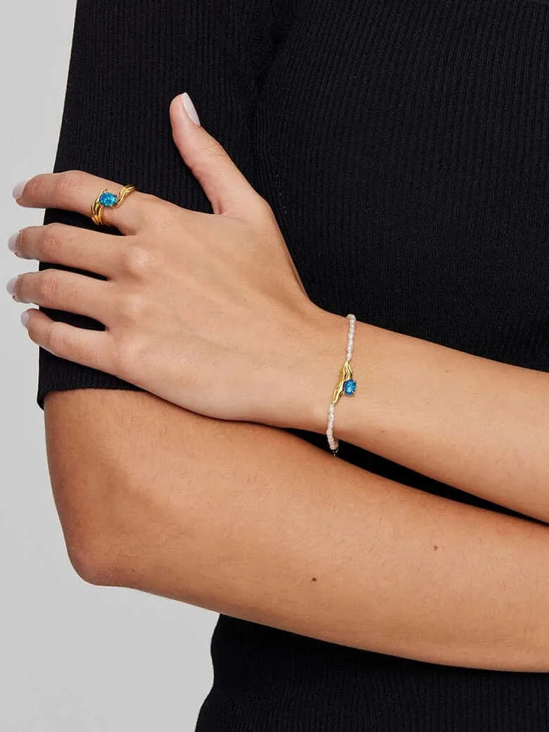 Opal Texture Pearl Beaded Bracelet