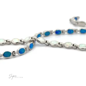 Oval Lab-Created Opal Bracelet