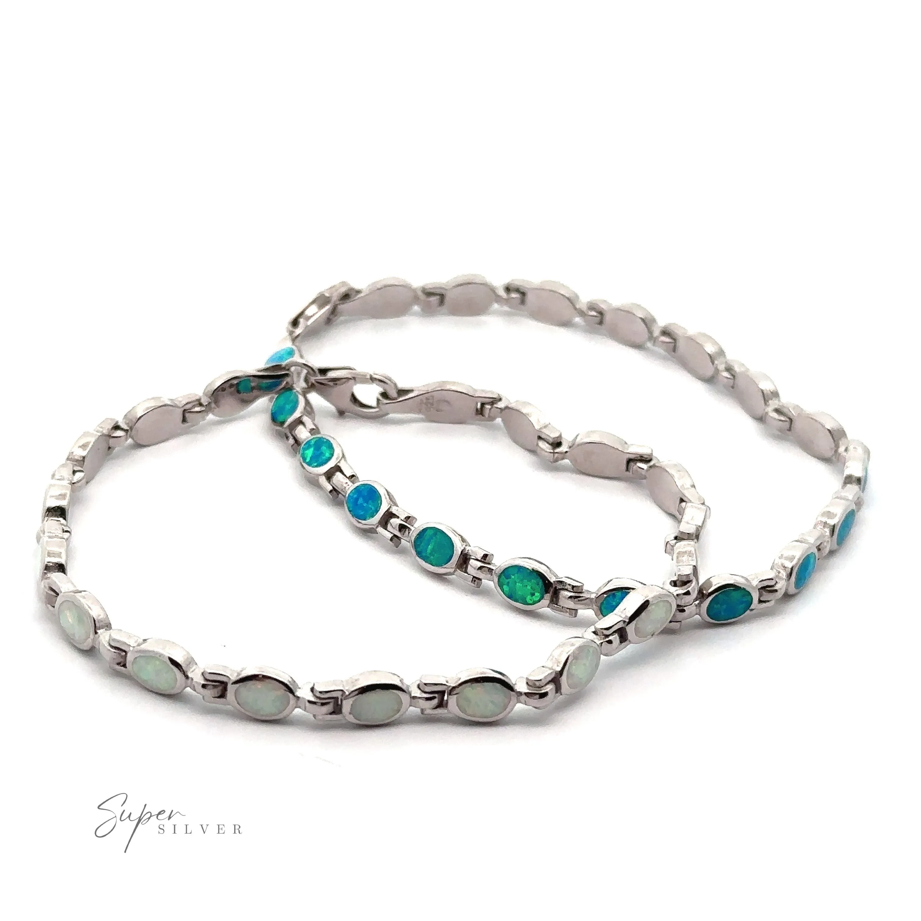 Oval Lab-Created Opal Bracelet