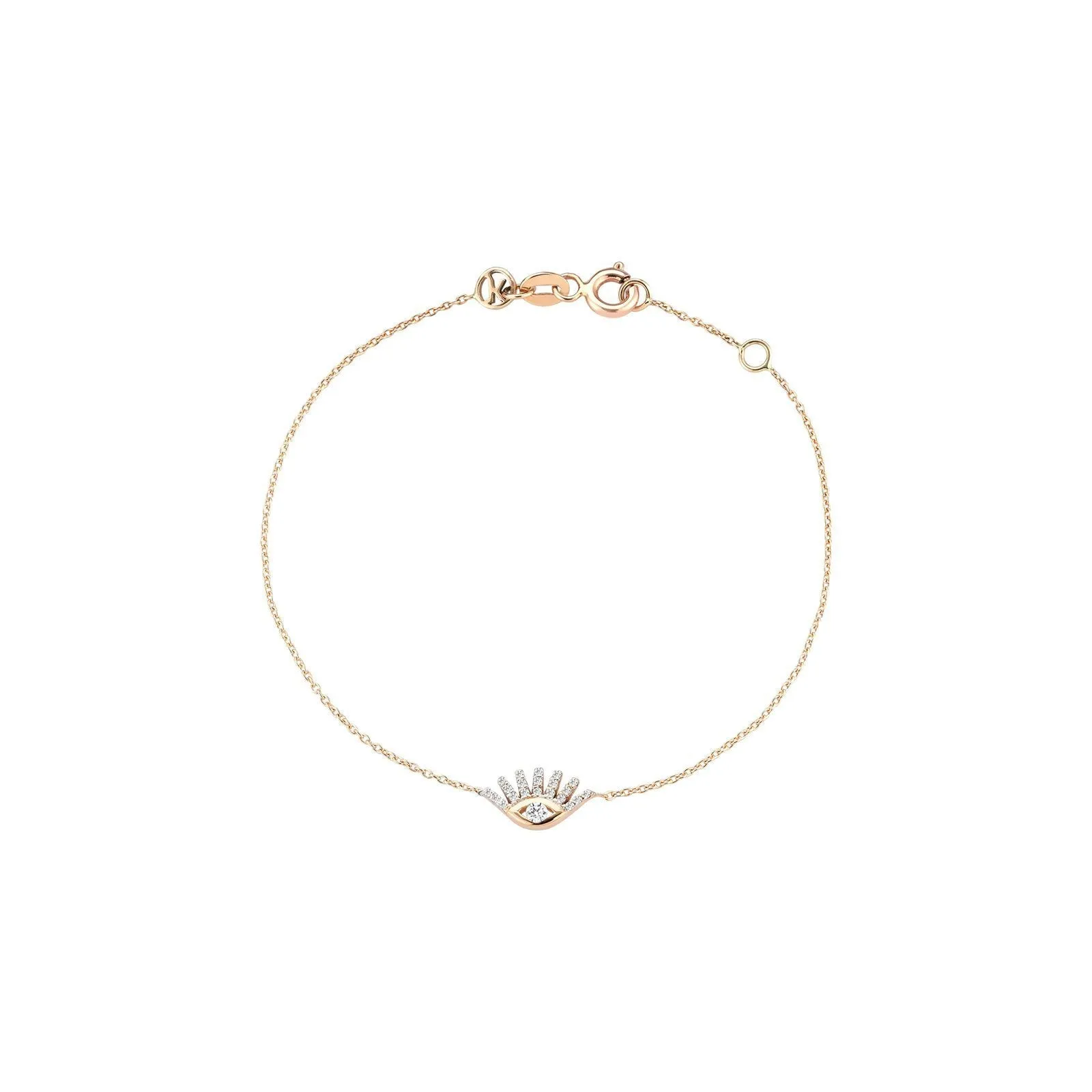 Pave Evil Eye İnce Zincir Bilezik