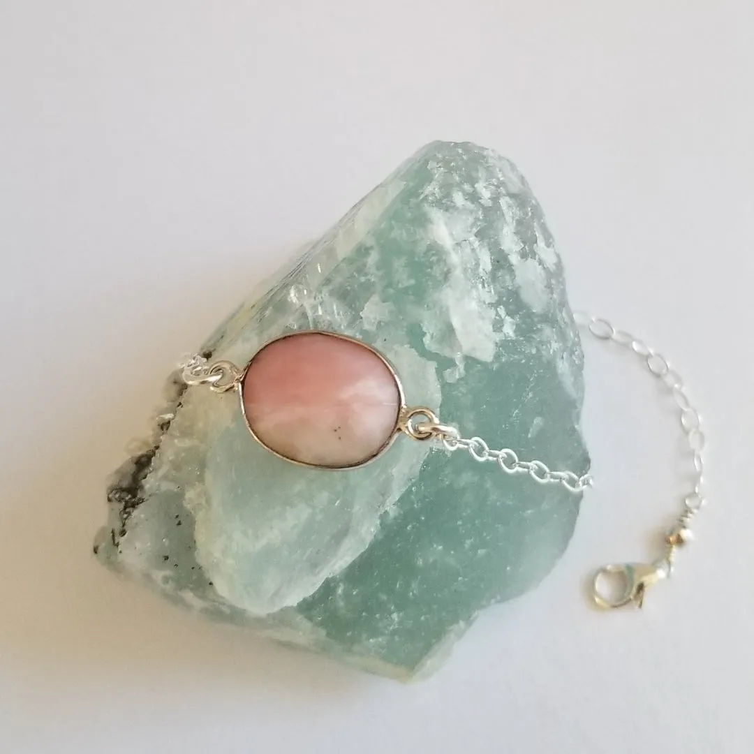 Pink Opal Bracelet, Christmas Gift for Her