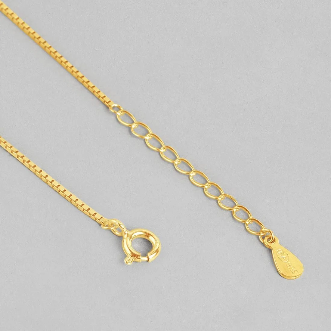 Radiant 925 Sterling Silver Gold Plated Anklet with Elegant Drops