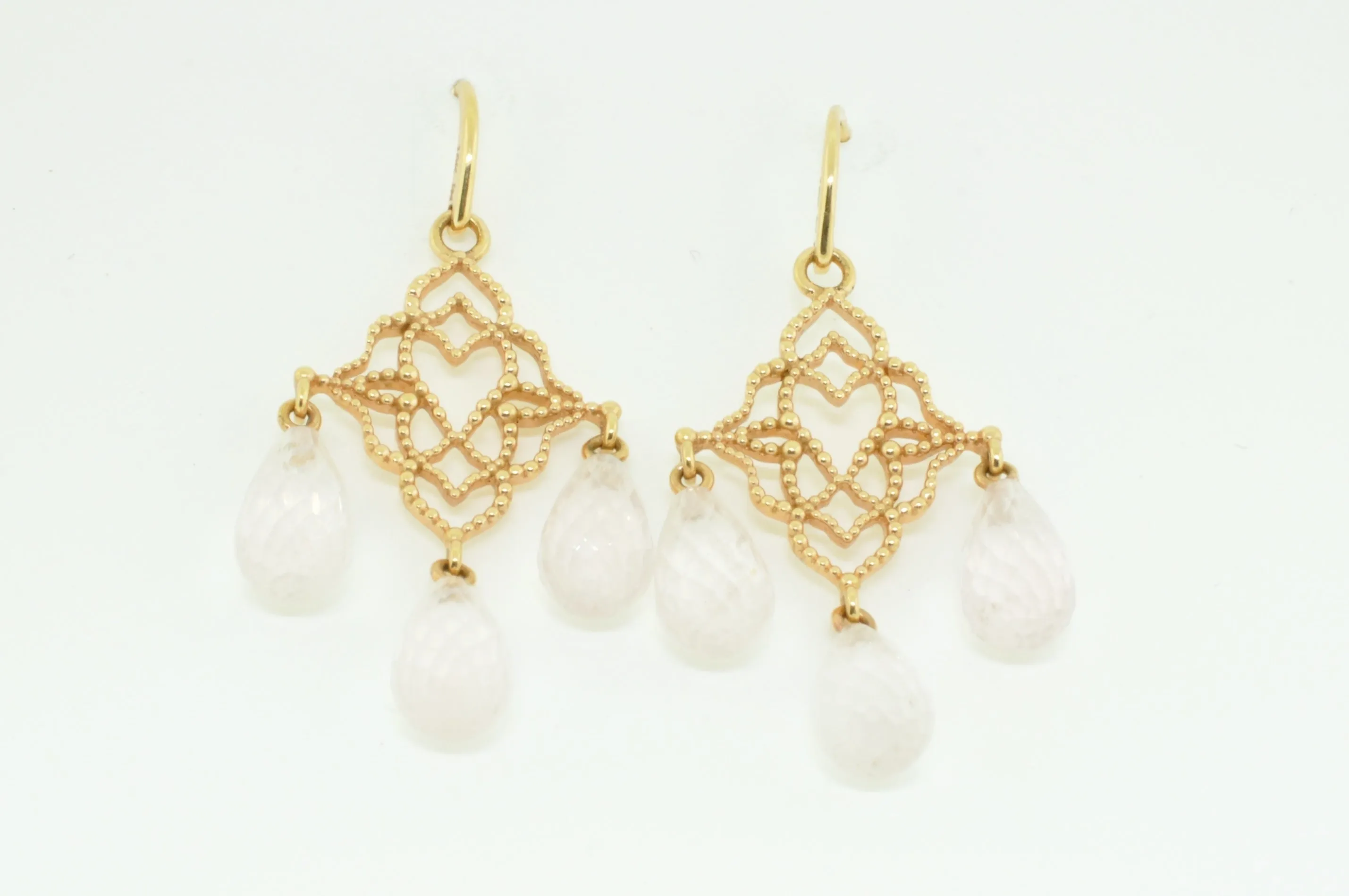 Rose Quartz Chandelier Drop Earrings - available on special order