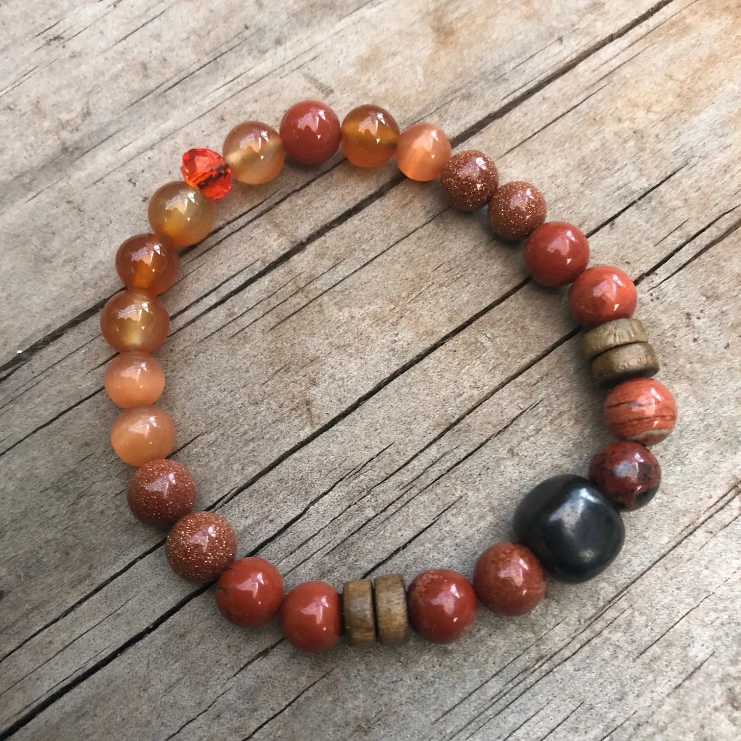 Shungite Amplified SACRAL Chakra Bracelet ~ medium  ~ [#20]
