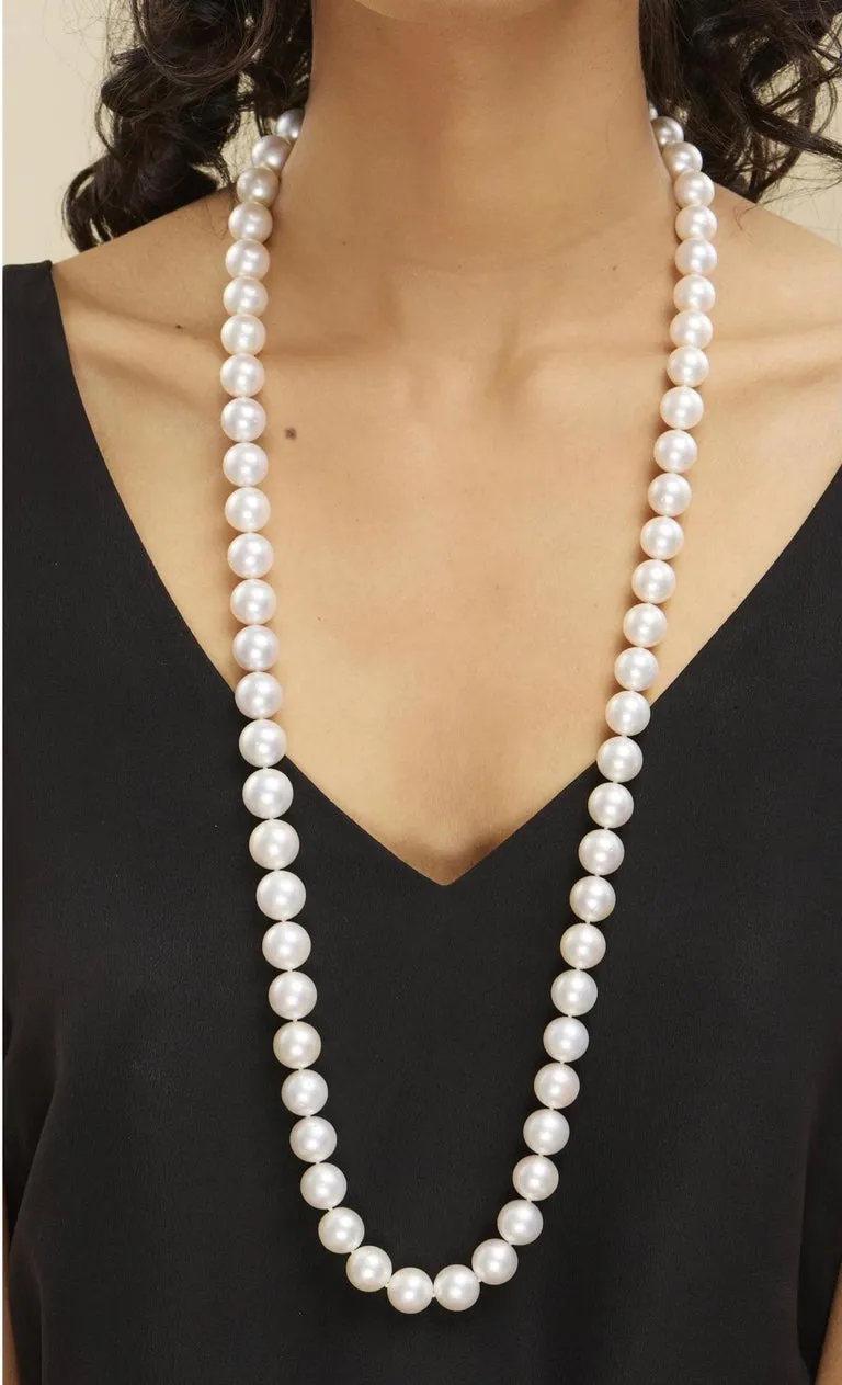 South Sea Pearl Necklace with Two Australian Solid Black Opal and Diamond Claps