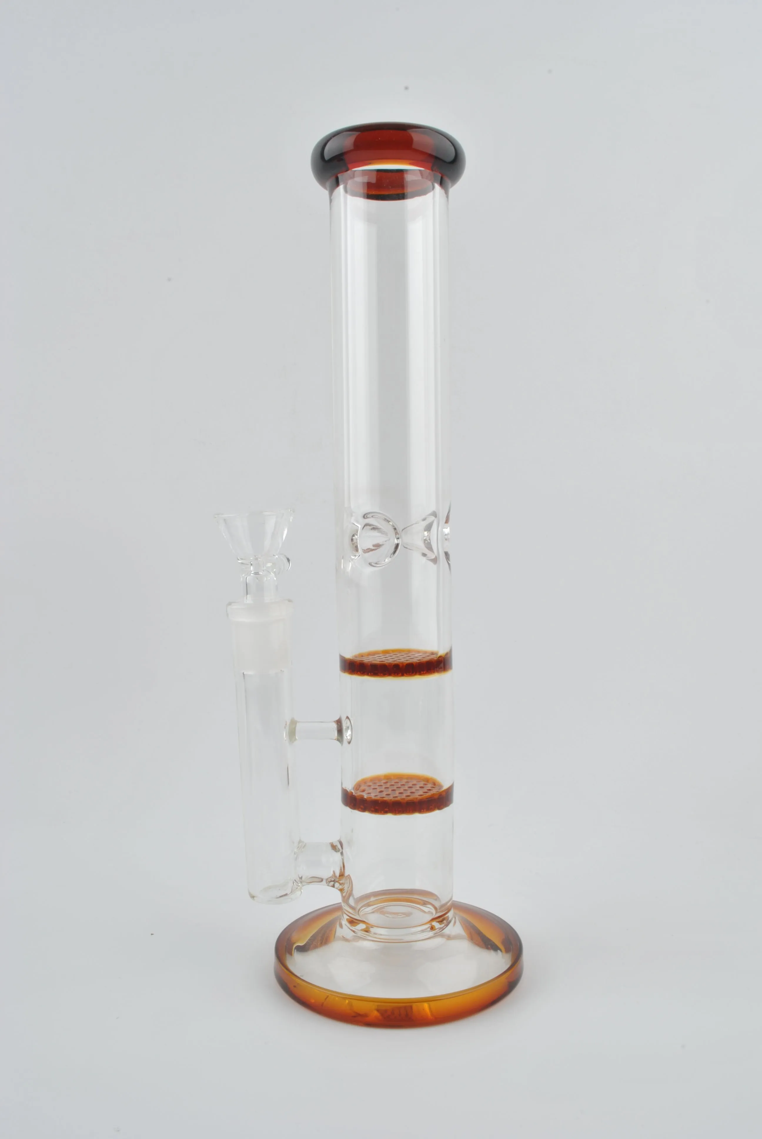 Stemless Double Honeycomb Perc - Amber