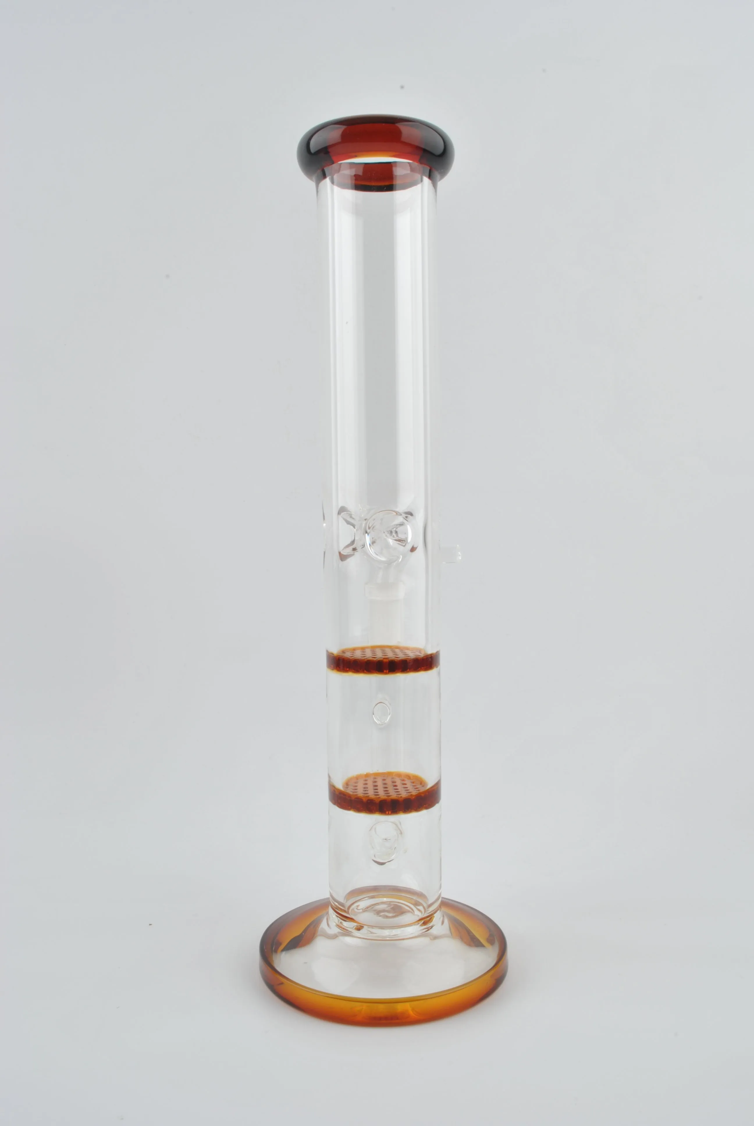 Stemless Double Honeycomb Perc - Amber