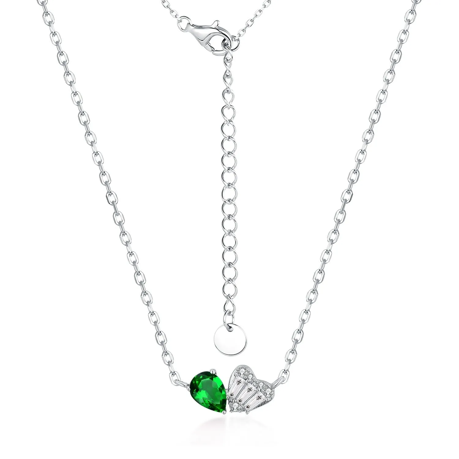 Sterling Silver Two Shape Pendant Necklace