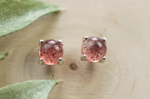 Strawberry Quartz Earrings; Genuine Untreated Quartz; 1.725cts