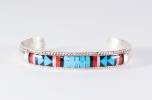 Zuni Multistone Inlay Cuff Bracelet by Rebecca Sheyka